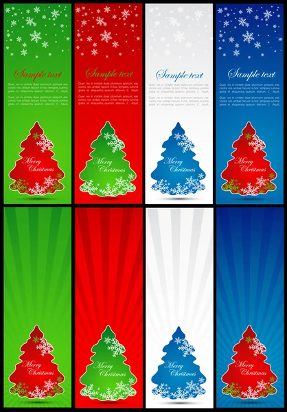 Colorful set of christmas web banners — Stock Vector