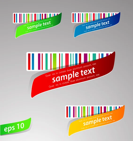 Conjunto de etiquetas de cores com código de barras . — Vetor de Stock