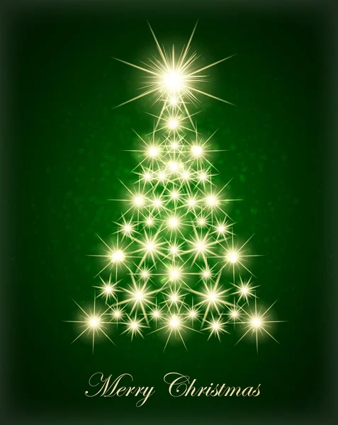 Karácsonyfa ragyogó fényekkel — Stock Vector