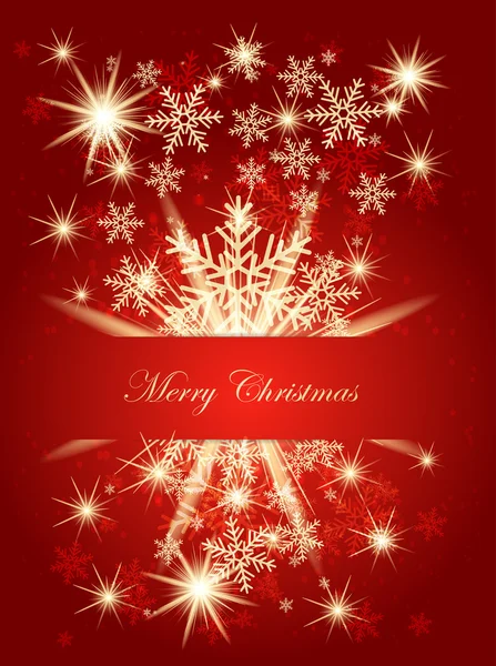 圣诞背景与发光星星和雪 — 图库矢量图片