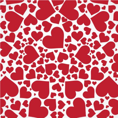 Red hearts background on white. clipart