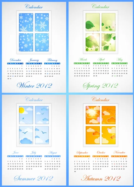 カレンダー2012. — ストックベクタ