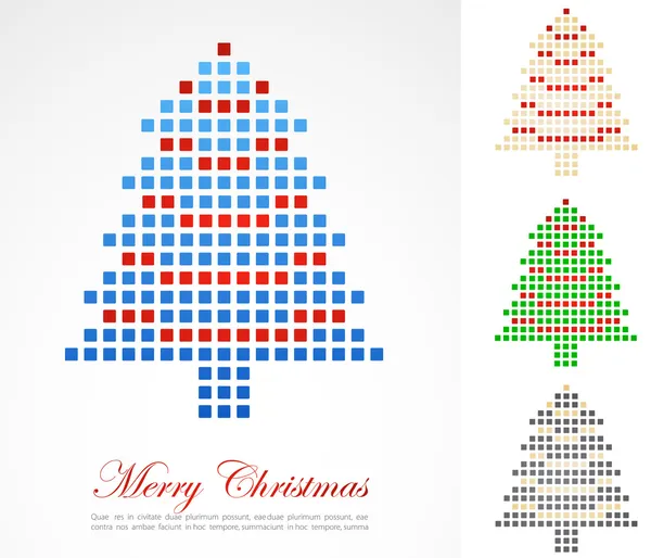 Jul bakgrund med pixel julgran. — Stock vektor
