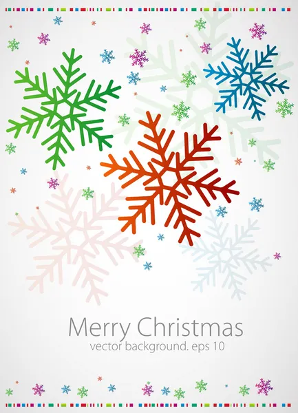 Abstract Kerstmis achtergrond. kleur sneeuwvlokken op een grijze achtergrond. — Stockvector