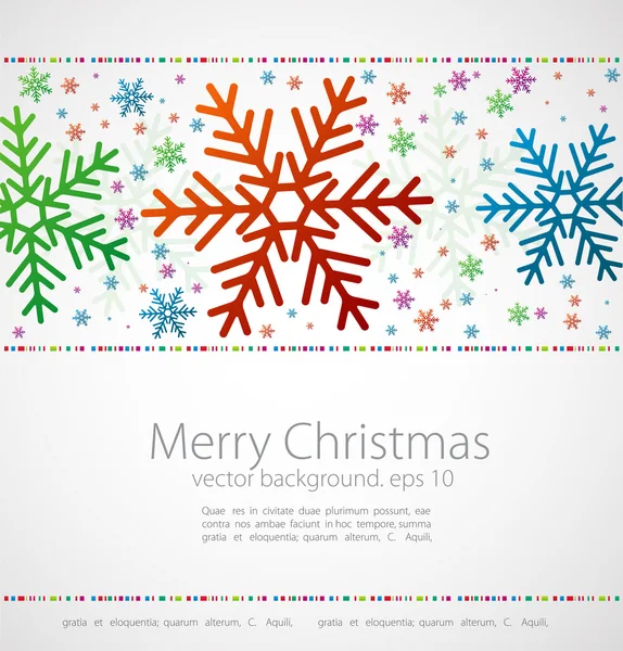 Abstract Kerstmis achtergrond. kleur sneeuwvlokken op een grijze achtergrond. — Stockvector