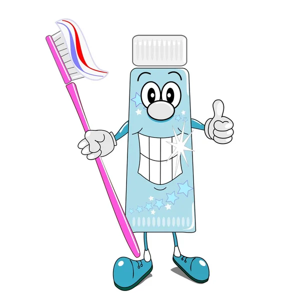 Dentifricio & spazzolino da denti cartone animato — Vettoriale Stock