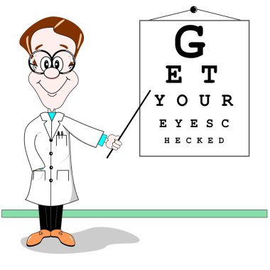 Optician eye test cartoon clipart