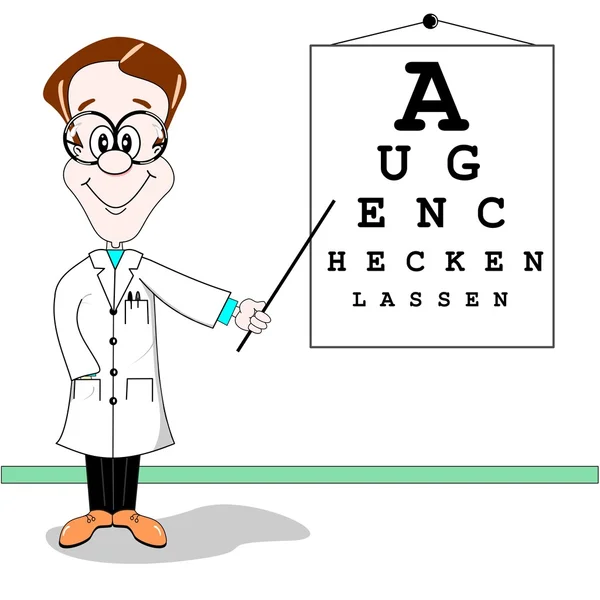German optician cartoon — Stock Vector