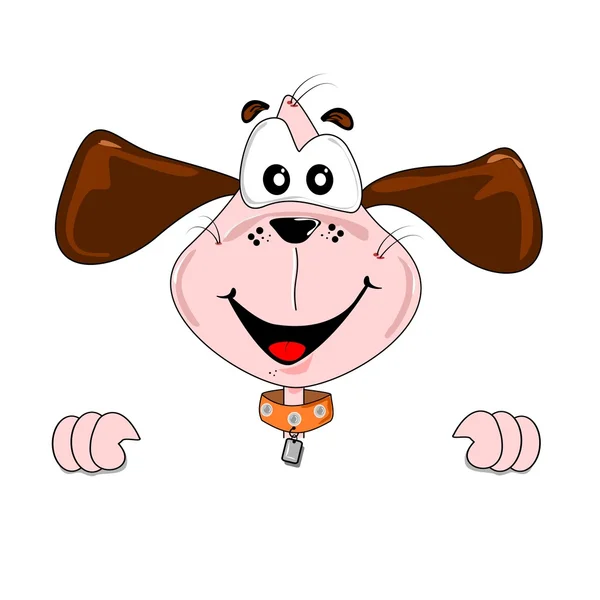 Perro de dibujos animados con cartelera — Vector de stock