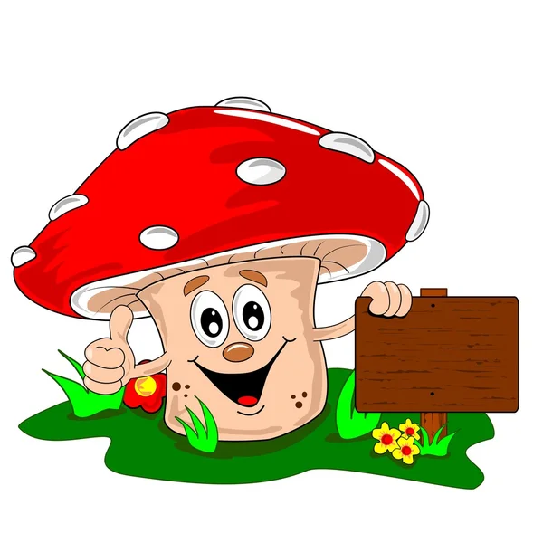 A cartoon mushroom — Stockvector