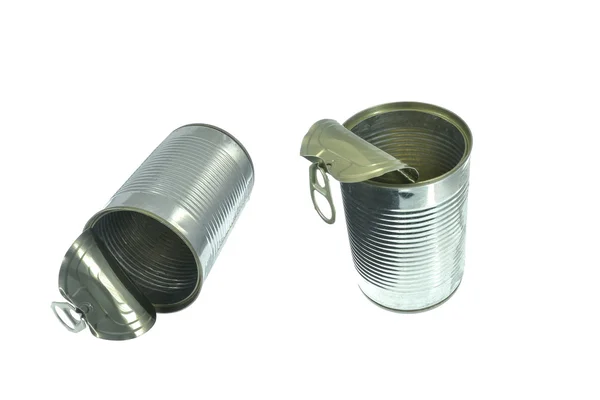 Dos latas de comida usadas vacías —  Fotos de Stock