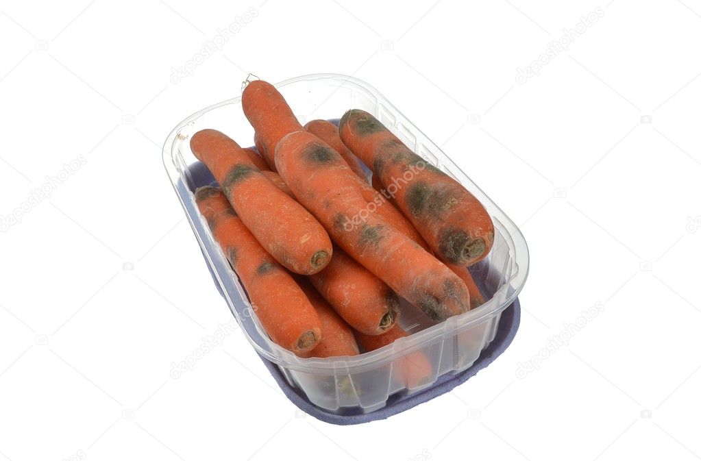 Rotten mouldy carrots