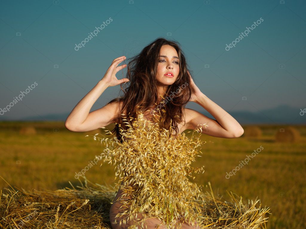 Woman Doing Forward Facing Lunge In Moon Yoga Flow Stock 