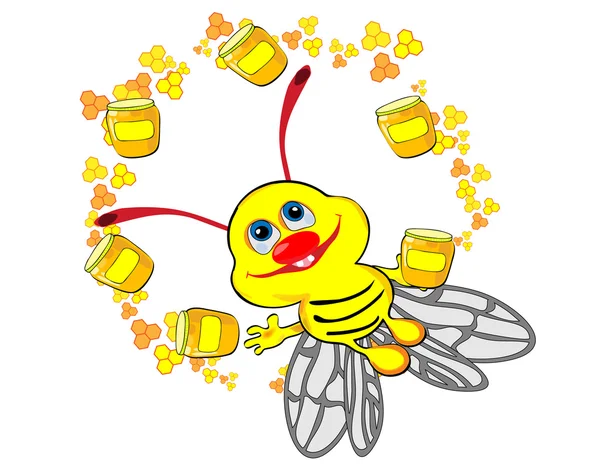 Flying bee — Stock Vector