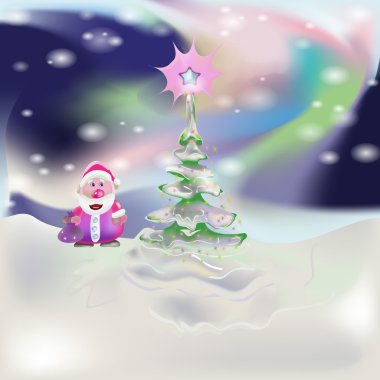 New Year at the North Pole clipart