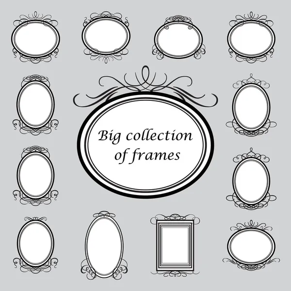 Big-collection-of-frames — Stock Vector