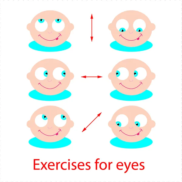 Gözler için egzersizler — Stok Vektör