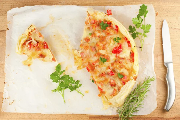 stock image Tart with tomato and cheese