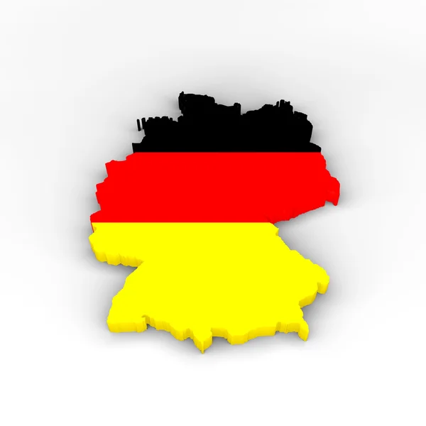 Mapa granic niemiec flagi w formie — Foto de Stock
