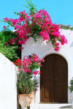 Door in Lindos - island Rhodes, Greece clipart