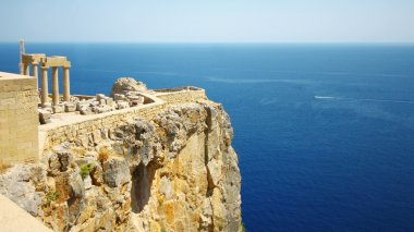 Eski kale lindos kasaba, rhodes, Yunanistan