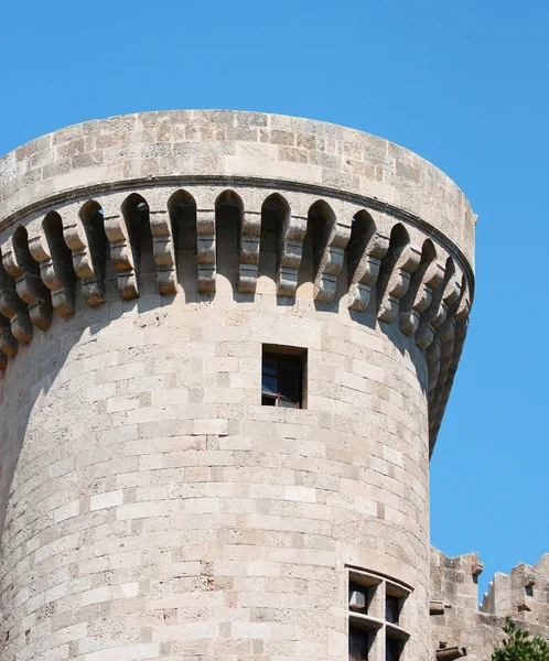 Castillo de caballeros en la isla de Rhodos, Grecia — Foto de Stock