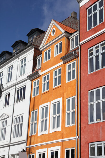 Copenhagen, Denmark - colorful buildings of Nyhavn street. Oresund region.