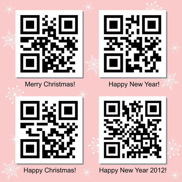 Christmas and New Year QR Code vector set — Stock Vector