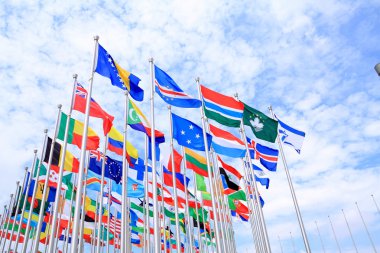 The national flags all over the world clipart