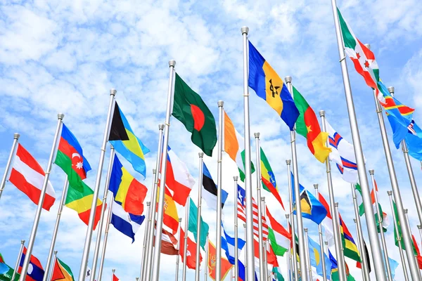 A nemzeti zászlók, a világ minden tájáról — Stock Fotó