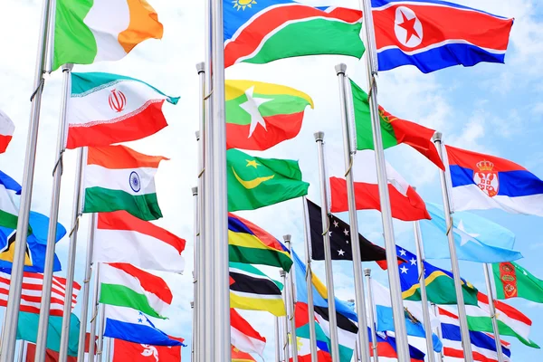 Nationella flaggor över hela världen — Stockfoto