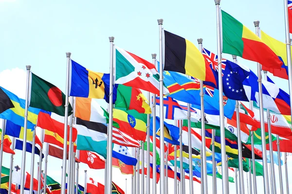 A nemzeti zászlók, a világ minden tájáról — Stock Fotó