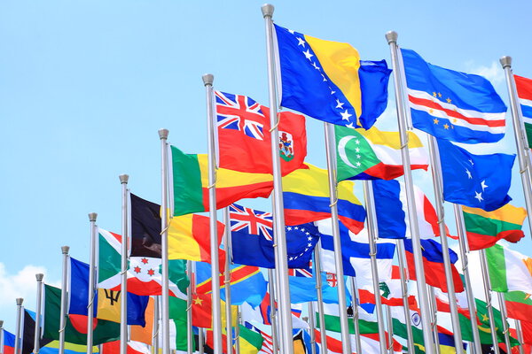 The national flags all over the world