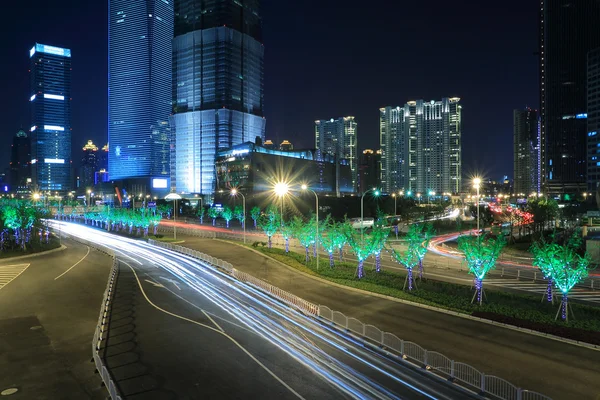 Shanghai Lujiazui città luce notturna — Foto Stock