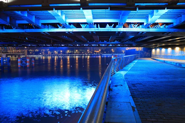 Blue lighting Bridge — Stock Photo, Image