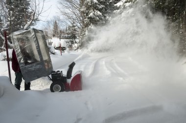 Man blowing snow clipart