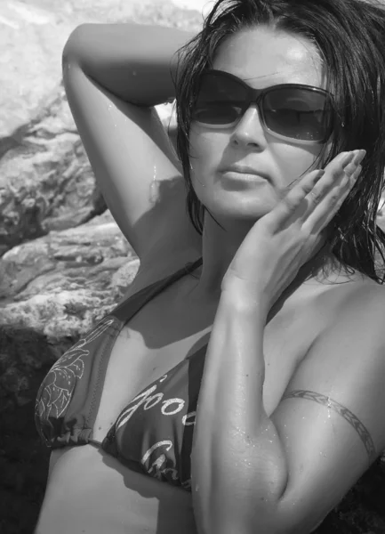 Ženy v Itálii stylu na pláži — Stock fotografie