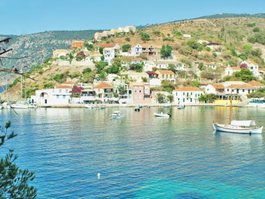 sahil köyü assos, kefalonia, Yunanistan