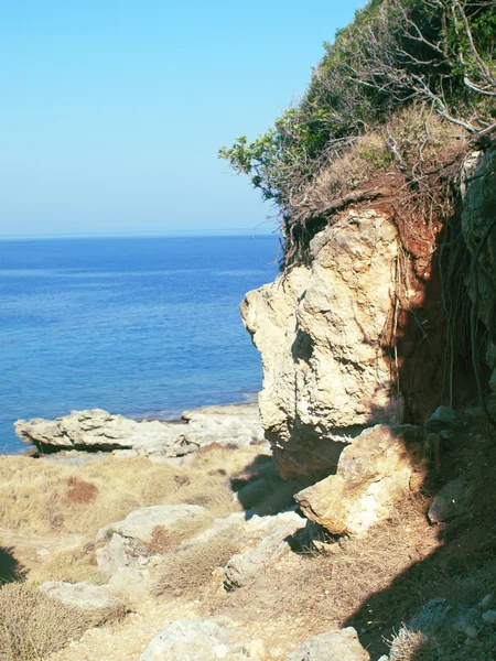 Rock pobřeží scala v kefalonia, Řecko — Stock fotografie