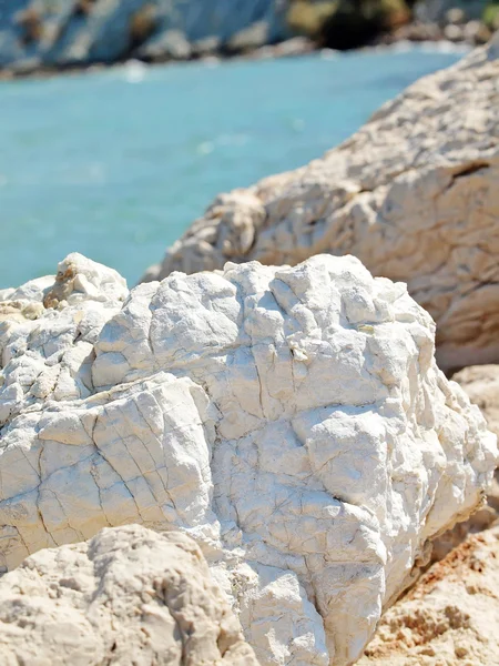 Coastline of Zante with white stones, Greece — Stock Photo, Image