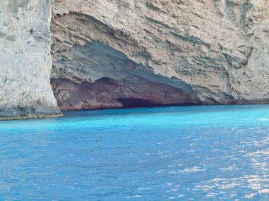 Azure kayalık sahil şeridi zante, Yunanistan