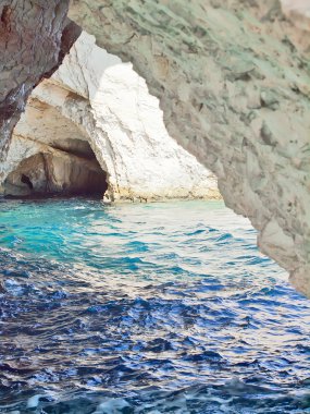 harika mavi mağaralar zakinthos Island, Yunanistan