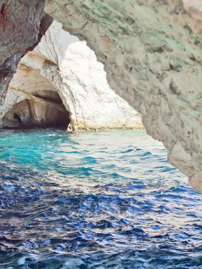 Amazing blue caves in Zakinthos island, Greece clipart
