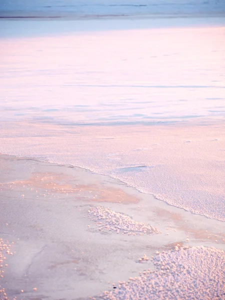日没時の冷凍湾テクスチャ — ストック写真