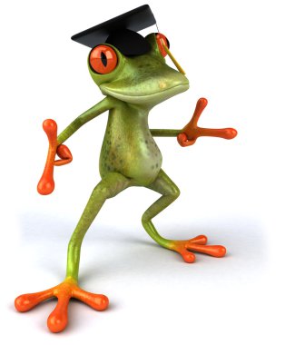 Frog student clipart