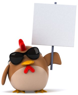 Fun chicken with glasses