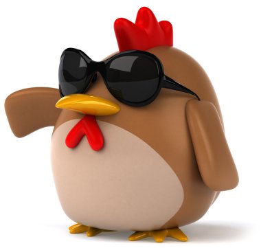 Fun chicken with glasses