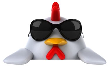 Fun chicken with glasses