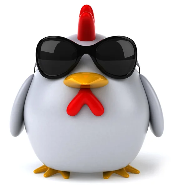 Fun chicken with glasses — Stok fotoğraf