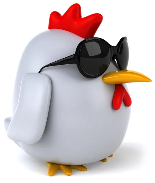 Fun chicken with glasses — Stok fotoğraf